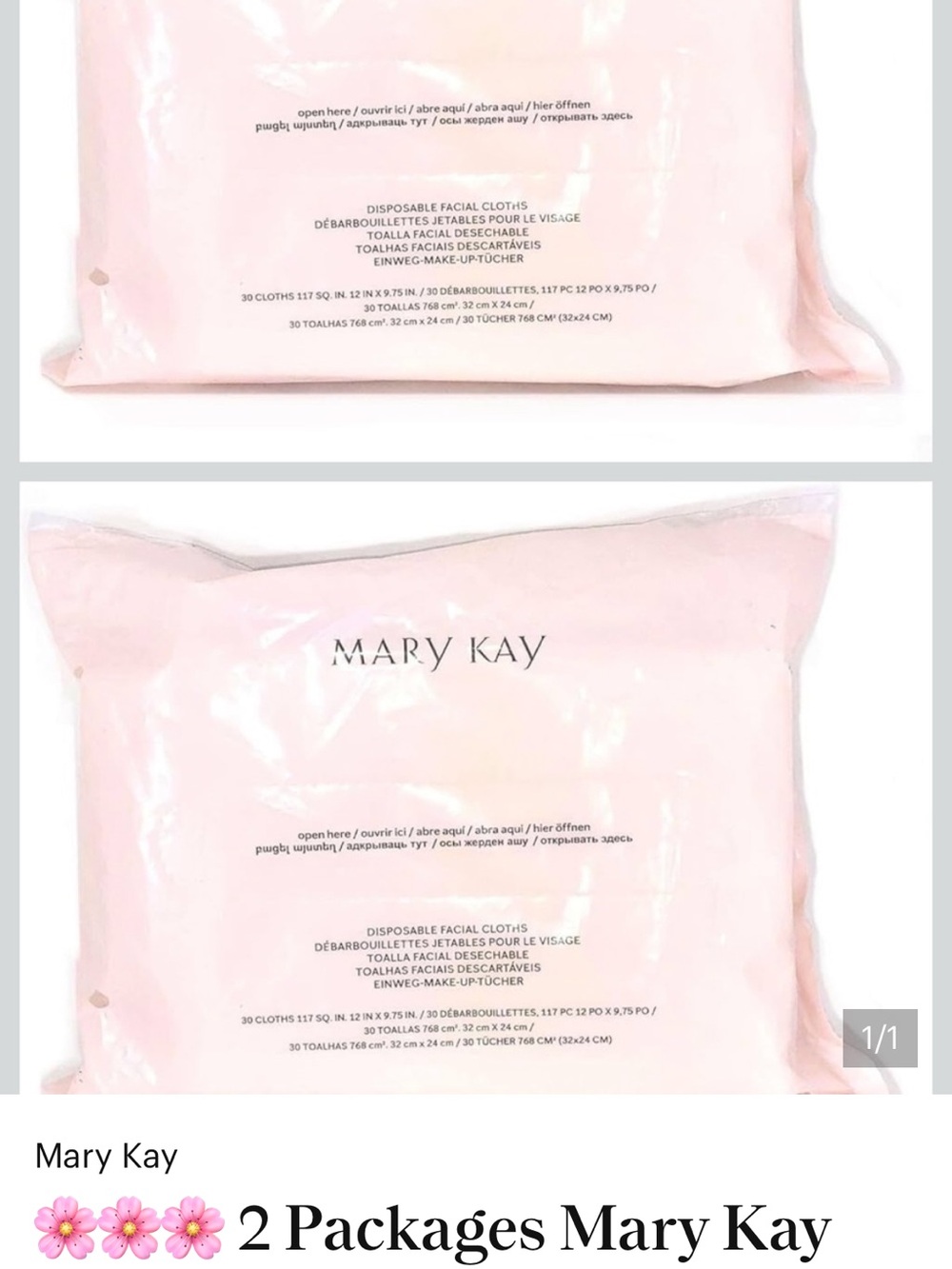 Mary Kay Pink Disposable Facial Cloths Pack & TIMEWISE Foaming Cleanser